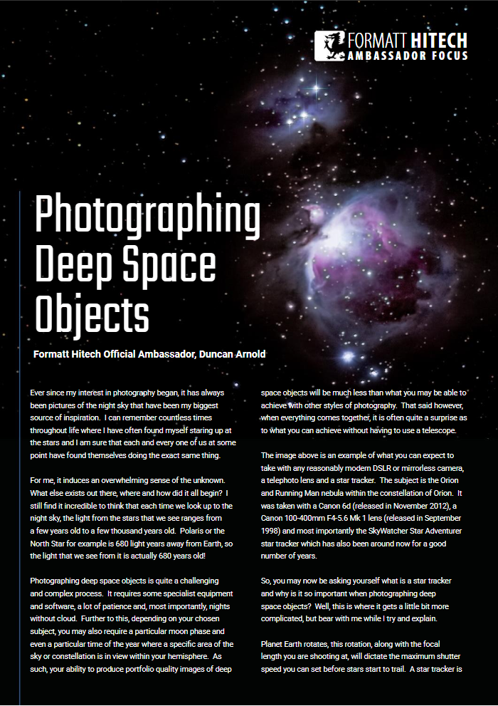 Photographing Deep Space Objects - Formatt-hitechUK